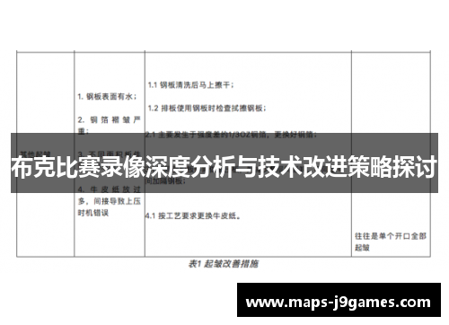 布克比赛录像深度分析与技术改进策略探讨 布克比赛录像深度分析与技术改进策略探讨